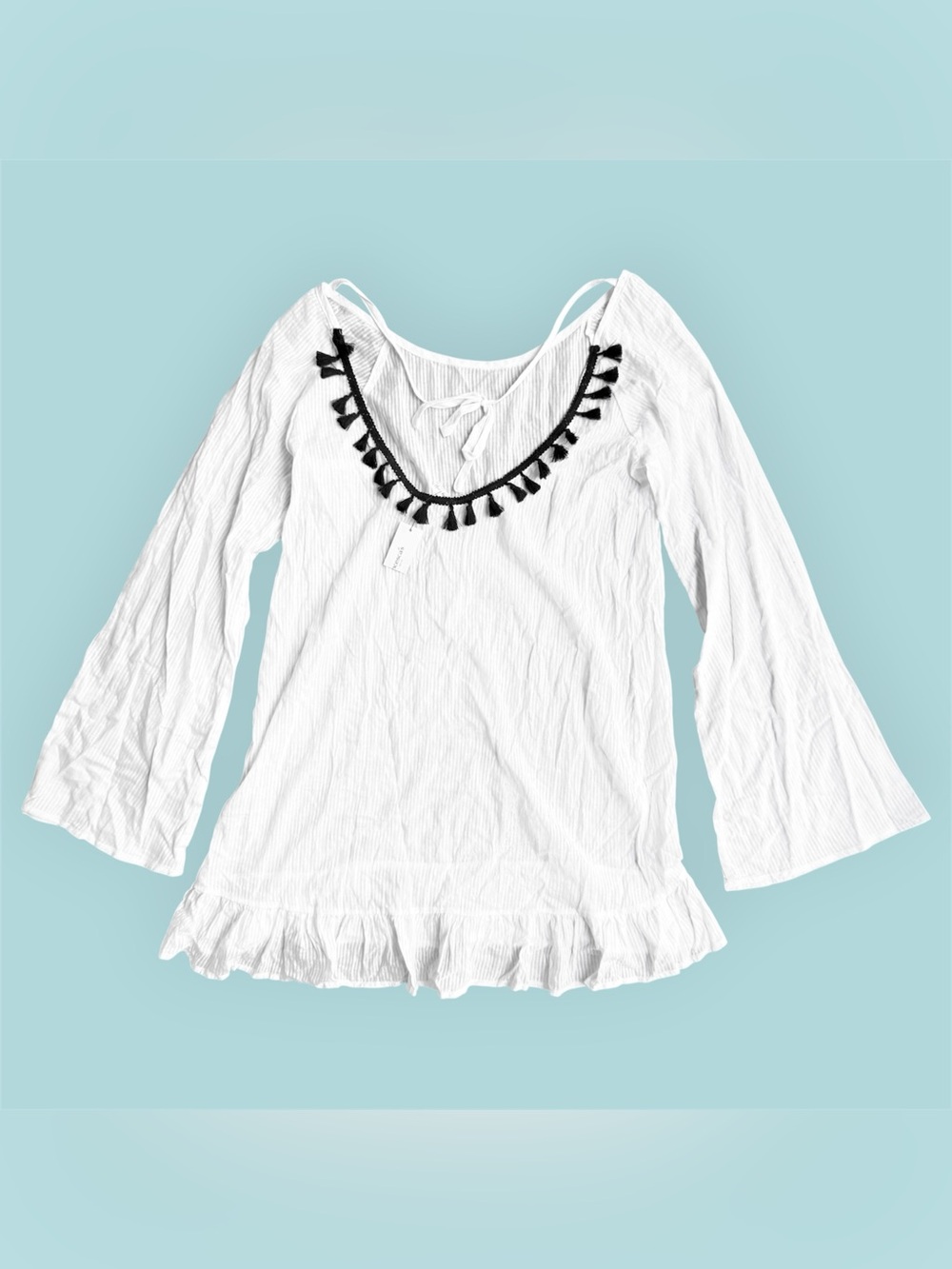 NWT Francesca’s Swim White Cover Up Dress Size Large Gauzy Cotton Lightweight